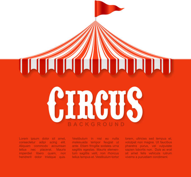 서커스 포스터 배경기술 - circus tent 이미지 stock illustrations