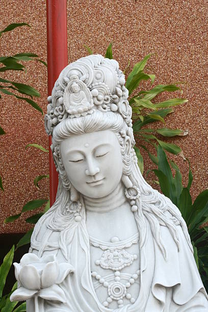 gros plan en marbre quan yin - guan yin photos et images de collection