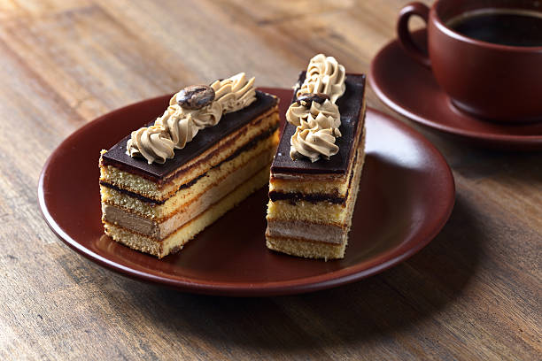 Coffee cake on wooden table