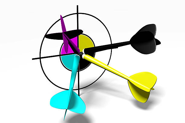 istock 3D CMYK concept - dart arrows 519358552