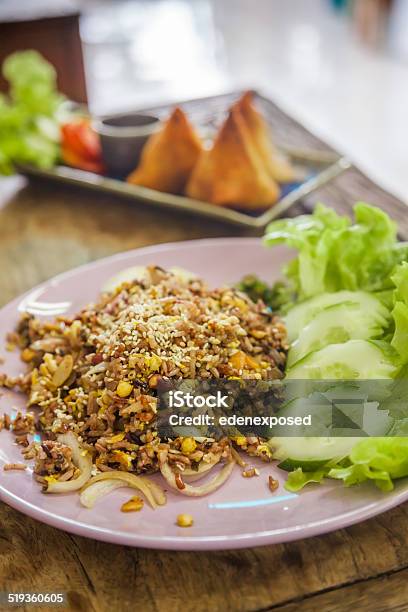 Thai Style Fried Rice With Salad Stock Photo - Download Image Now - Fried Rice, Thai Food, Cooked