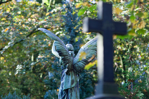 Angel statue at the Melaten Graveyard in Cologne