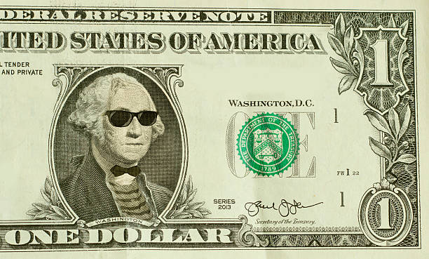 Hipster Nerd George Washington stock photo