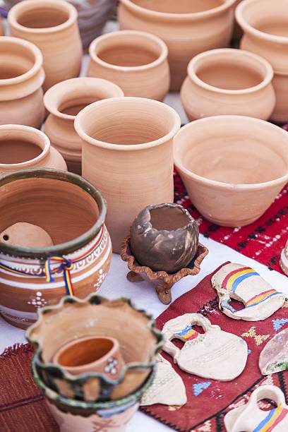 istock Traditional clay pots exposed to a rural fair 519362139