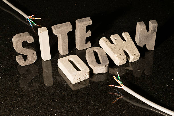 Site down text when website is unavailable stock photo