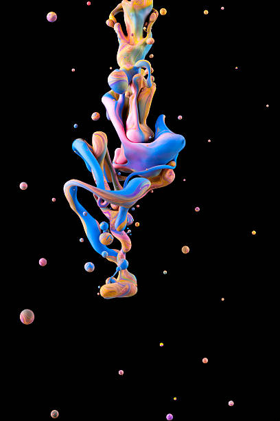 istock Ink color under water on black 519363356
