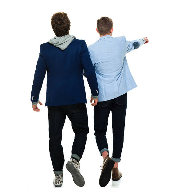 istock Rear view of brothers pointing away 519363884
