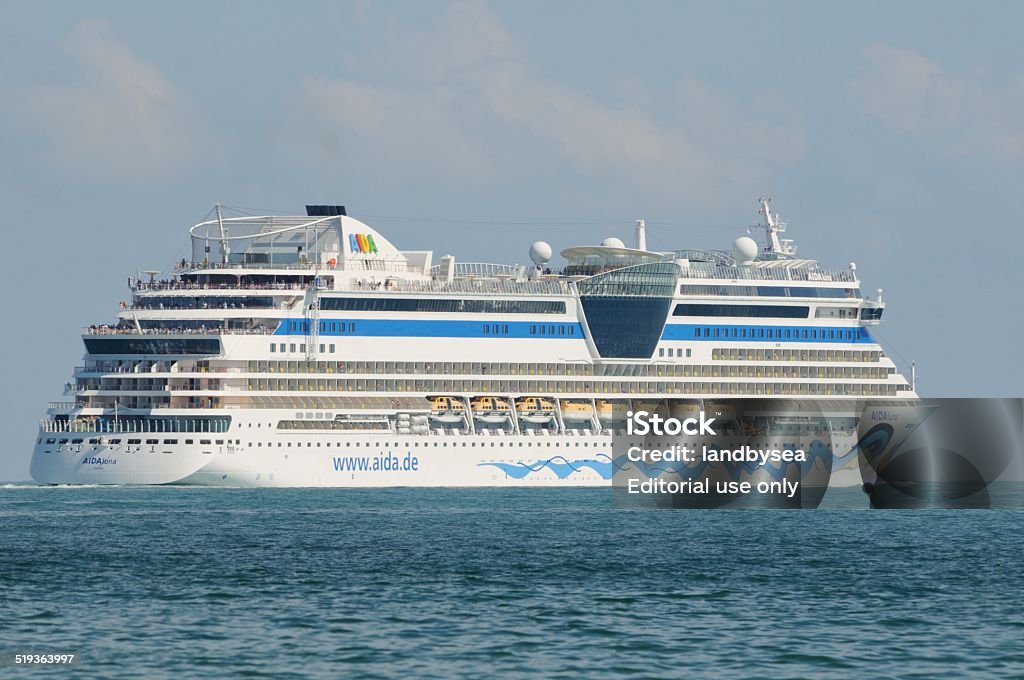 The Aidaluna heads to sea Port Canaveral, Florida, USA - October 20, 2014: The cruise ship Aidaluna heads to sea. The ship was built in Germany and is operated by Aida Cruises. Cape Canaveral Stock Photo