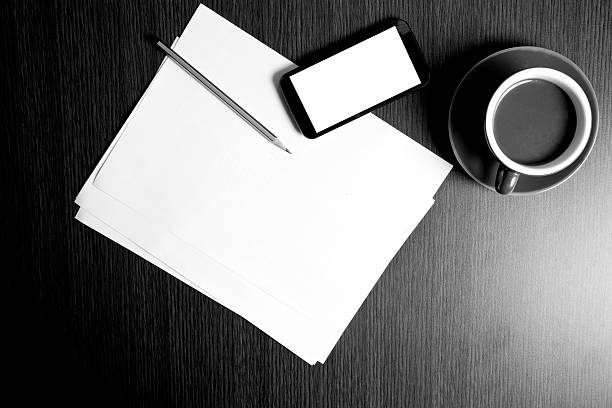istock Smart phone and office supply on desk 519364067