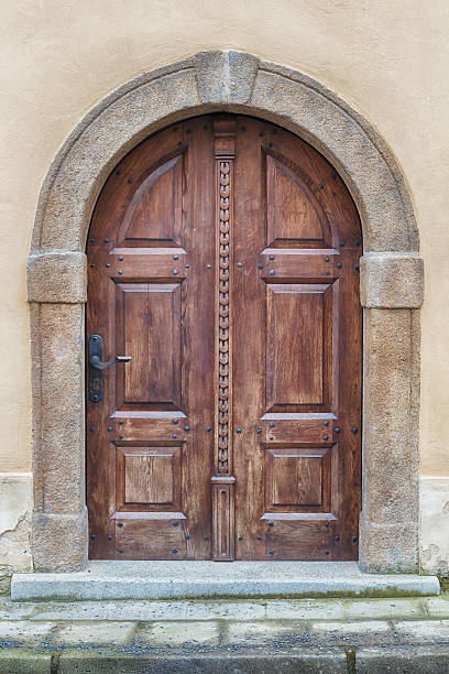 istock Old brown wooden door 519365706