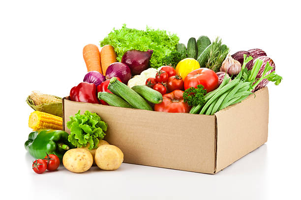 istock Crate filled with assortment of organic vegetables on white backdrop 519366520