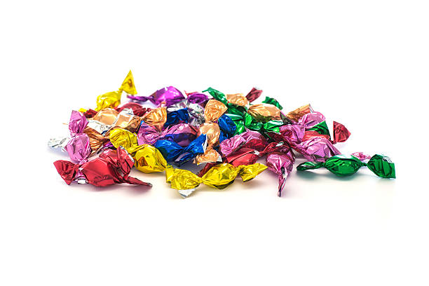 heap of colorful candy sweets for halloween stock photo
