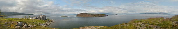 Panorama. Islands in the North lake.