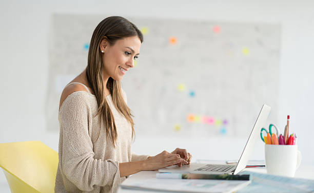 istock Successful business woman working online 519367414