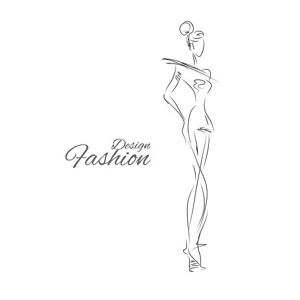 ilustraciones, imágenes clip art, dibujos animados e iconos de stock de lady-diseño - sketch fashion mannequin illustration and painting