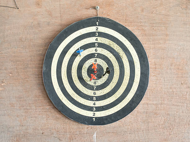 istock The old target with darts in the center 519382535