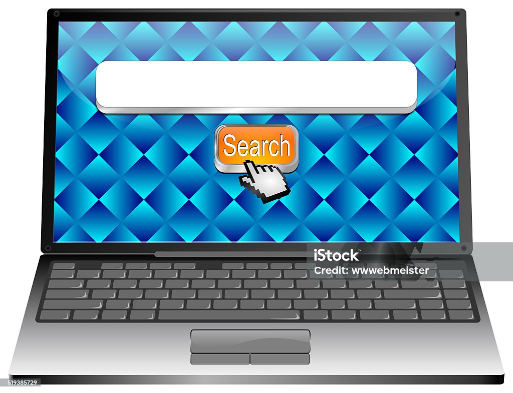 Laptop with internet web search engine laptop with internet web search engine on decorative desktop Advice stock illustration