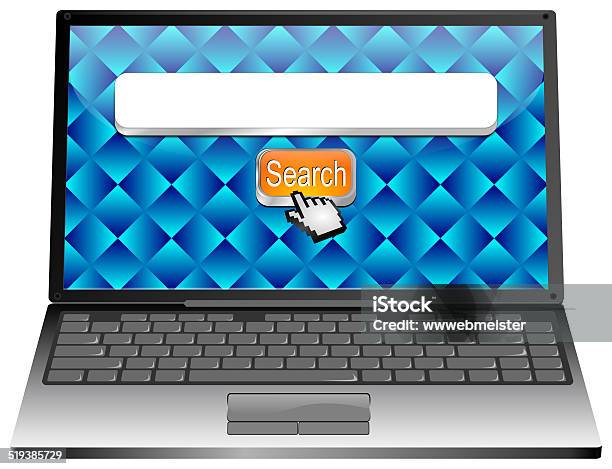 Laptop With Internet Web Search Engine Stock Illustration - Download Image Now - Advice, Aspirations, Blue