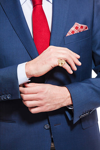 istock Male elegance, businessman wearing navy blue suit 519387028