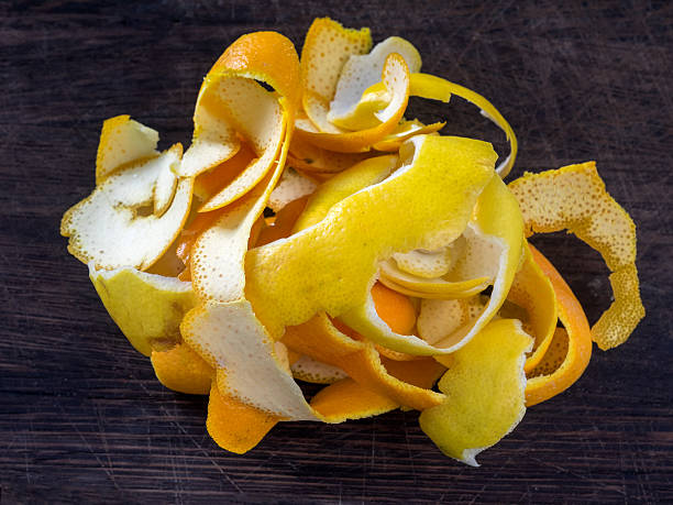 Laranja e Limão Casca de limão - fotografia de stock