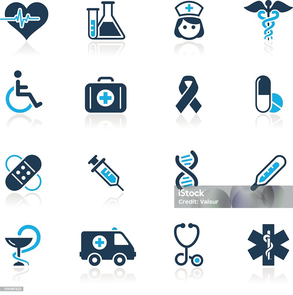 Medicina &  iconos de la atención médica-Serie azul - arte vectorial de Ícono libre de derechos