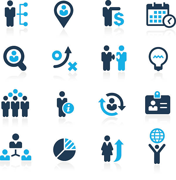 illustrazioni stock, clip art, cartoni animati e icone di tendenza di l'efficienza e strategie aziendali-azzurro serie - human resources people incentive teamwork