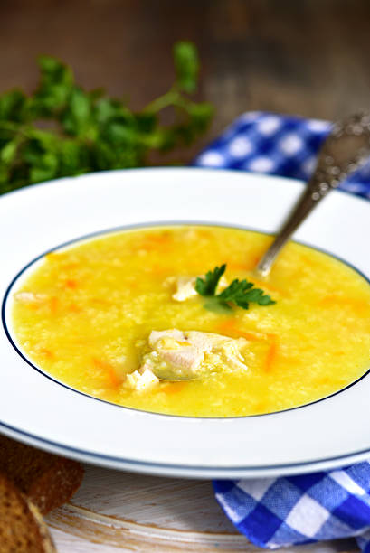 istock Millet soup with chicken and fried vegetable. 519392762