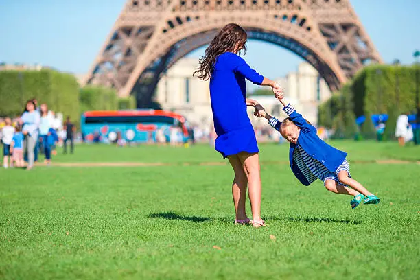 Photo of Happy mother and little adorable girl have fun in Paris