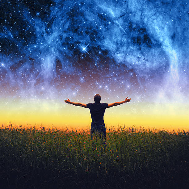 istock Man silhouette . Elements of this image furnished by NASA 519393920