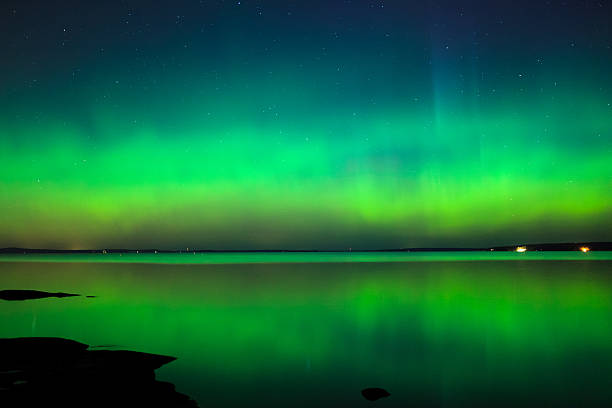 istock Northern lights over lake in finland 519394522