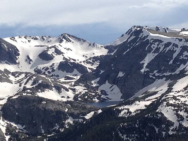 istock mountain lake, with snow covered mountain range 519395928