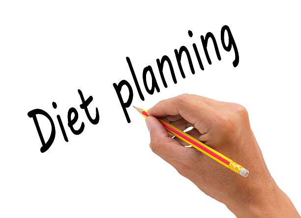 istock Hand writing diet planning word with pencil 519397344