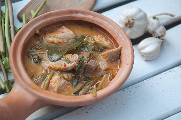 istock Thai Spicy Curry with Pork and Water Spinach 519402436