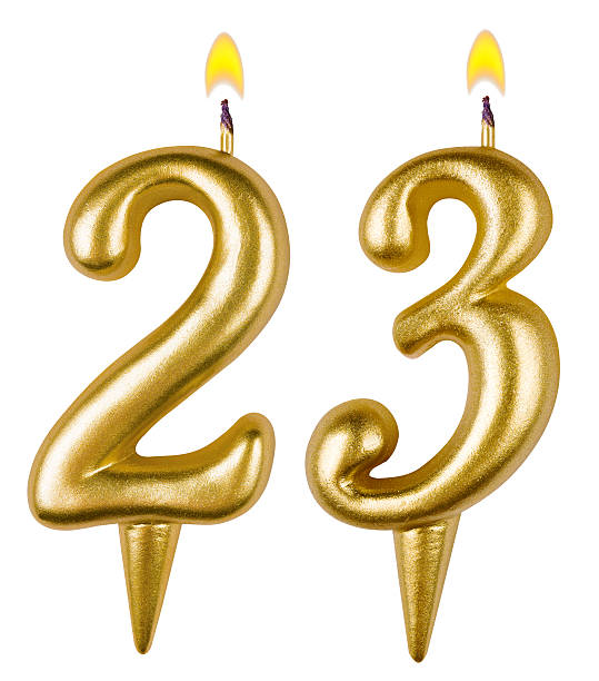 istock Birthday candles number twenty three isolated on white 519403033