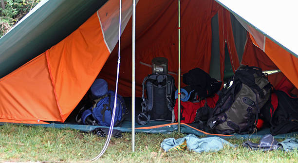 istock backpacks and bags in the big tent 519409259