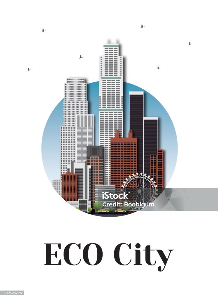 Eco city architecture skyline logo design. Eco city architecture skyline logo design. Vector logotype for your company isolated on white background. Abstract stock vector