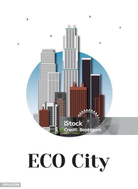 Eco City Architecture Skyline Logo Design Stock Illustration - Download Image Now - Abstract, Apartment, Architecture