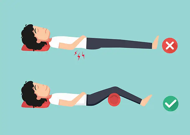 Vector illustration of Best and worst positions for sleeping, illustration,