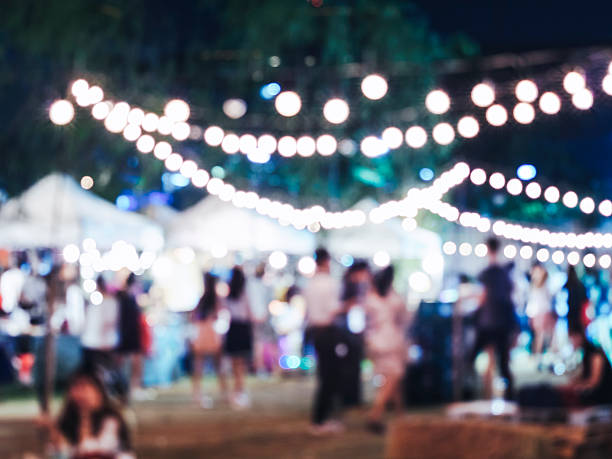 istock Festival Event Party with Blurred People Crowd Background 519429954