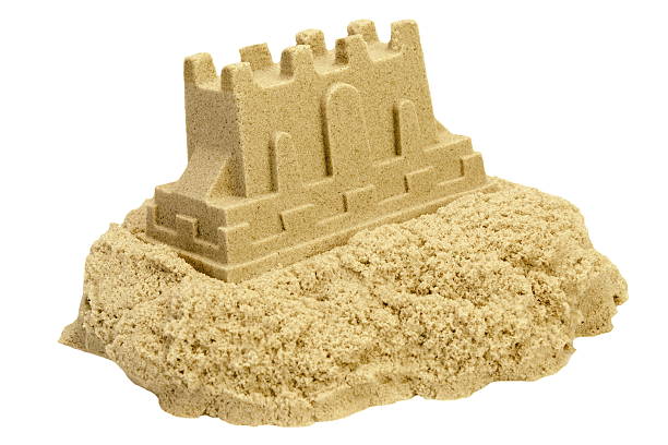 Sand Castle Isolated On White Background stock photo