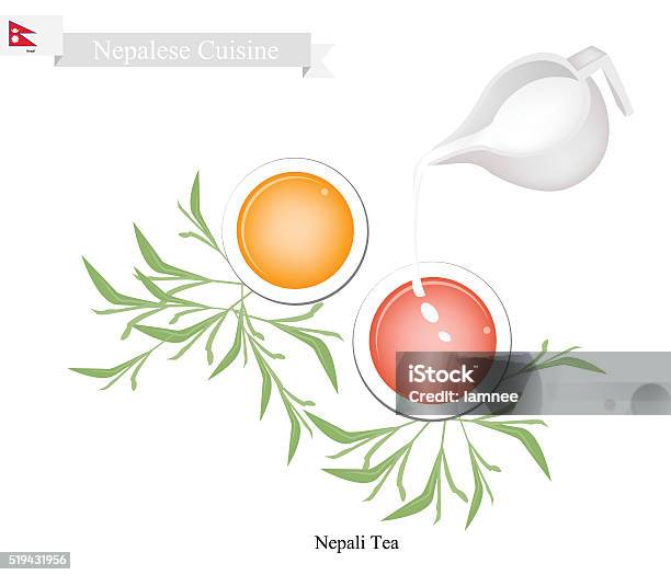 Nepalese Traditional Tea Popular Drink In Nepal Stock Illustration - Download Image Now - Adulation, Asia, Boiling