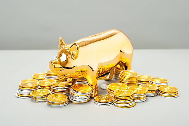 istock Golden pig, piggy bank 519432118