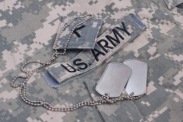 istock us army uniform with blank dog tags 519433997