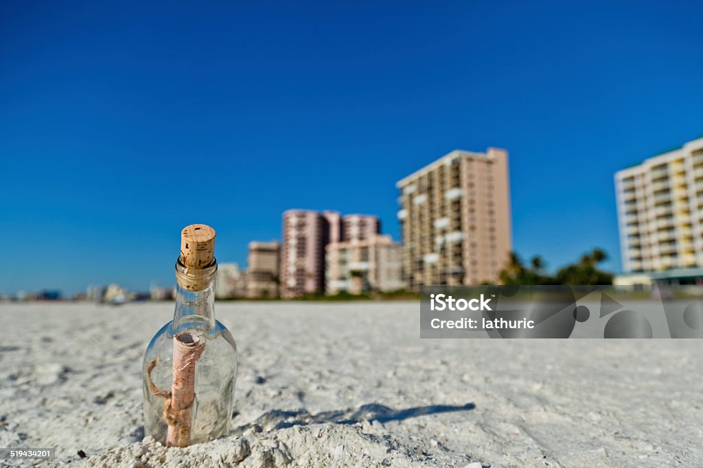 Hope Message in a bottle about to be found City Stock Photo