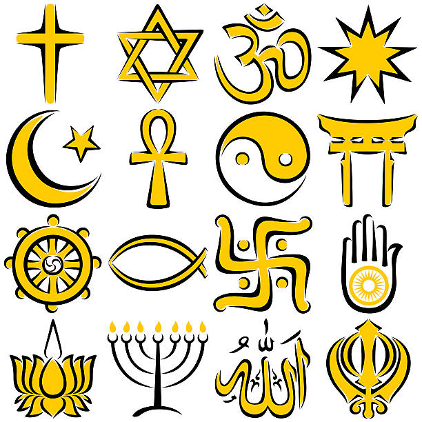 illustrazioni stock, clip art, cartoni animati e icone di tendenza di simboli religiosi - khanda