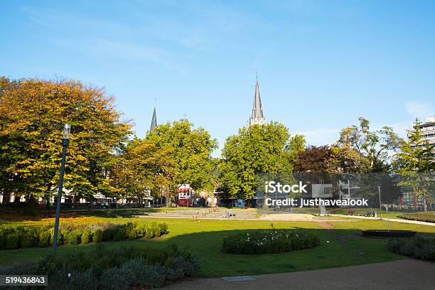 Park Elisengarten Of Aachen Stock Photo - Download Image Now - Aachen, Autumn, Church