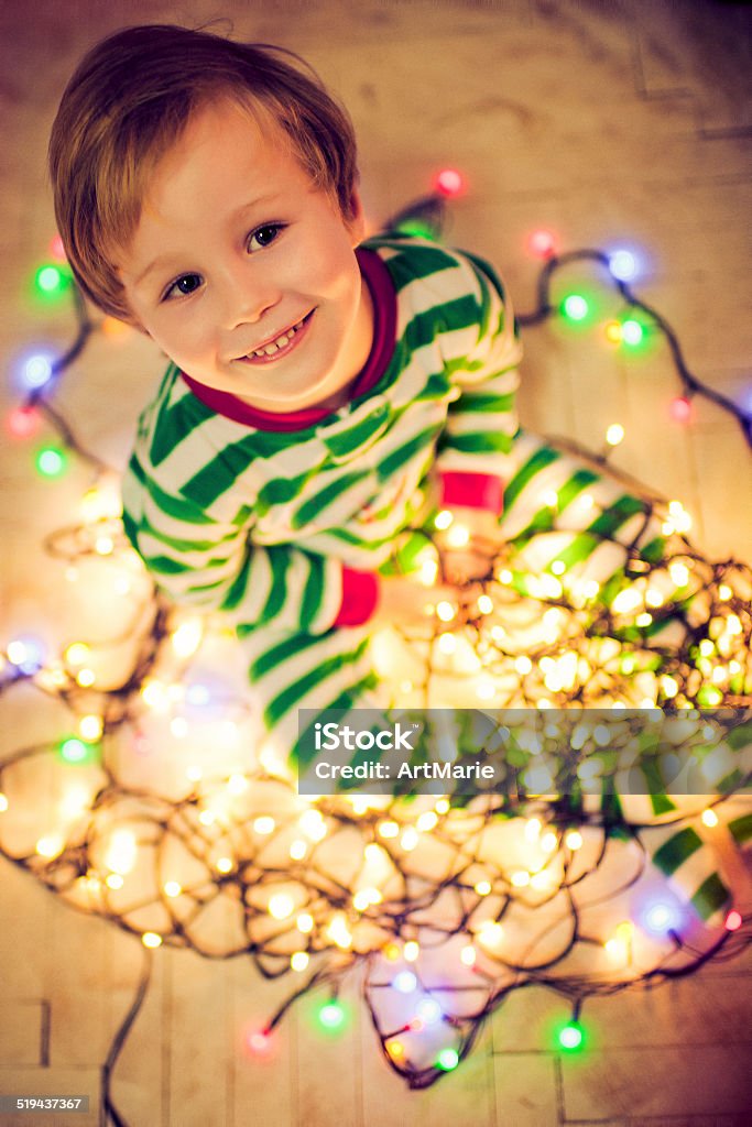 Xmas boy Little boy with Christmas decoration Boys Stock Photo