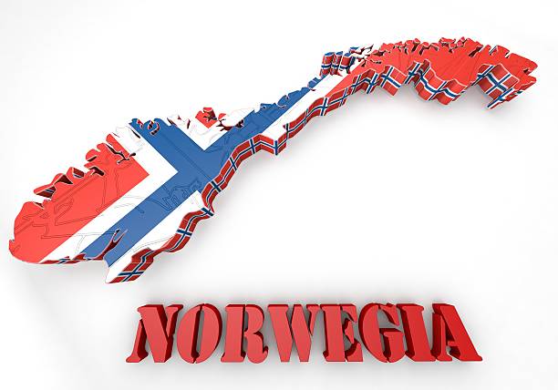 istock 3d map illustration of Norway with Flag 519437891