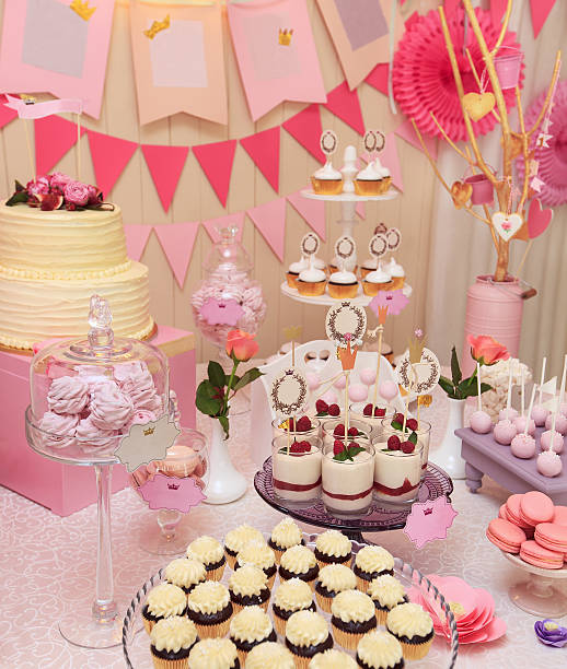 istock Sweet holiday buffet with cupcakes and meringues 519438539