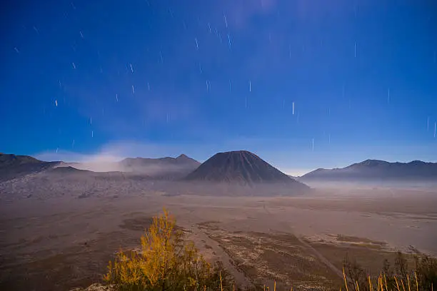 Startrails at Bromo mountain, Indonesia